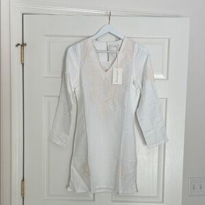 Julia Amory Bridget White Tunic with Embroidered Details